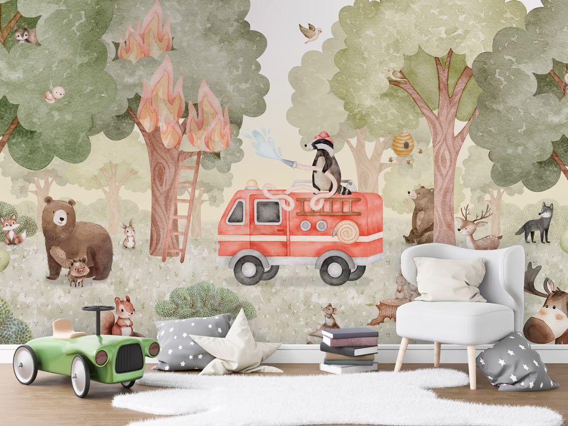 Forest Fire Fighter styled in a room