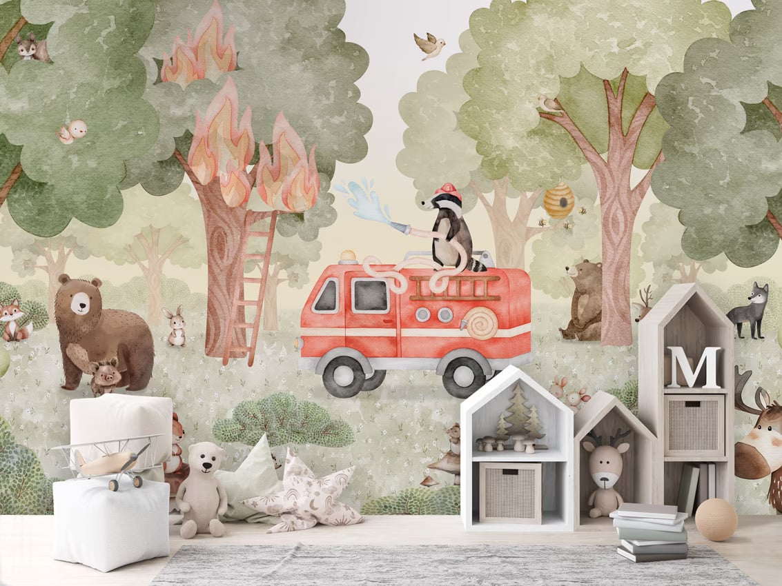 Forest Fire Fighter styled in a room