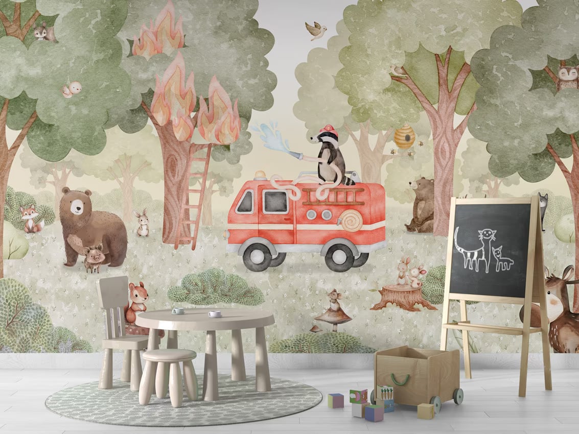 Forest Fire Fighter styled in a room