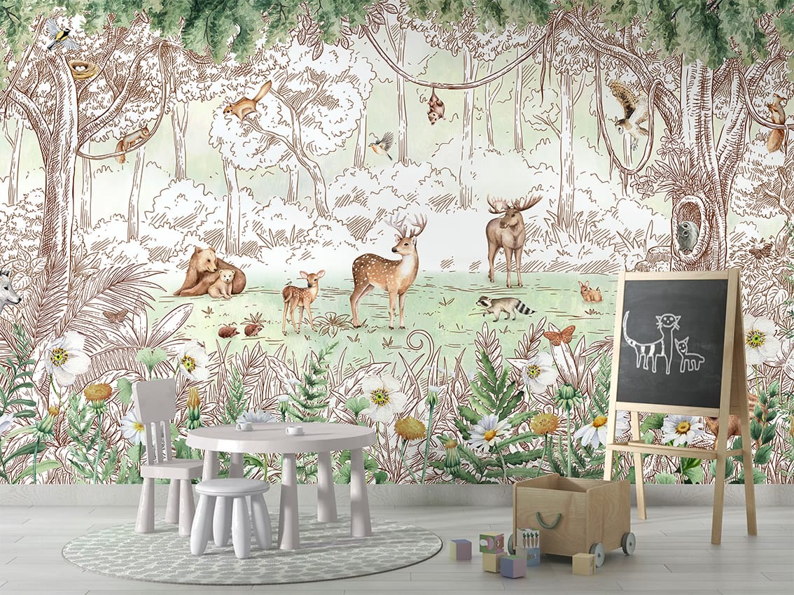 Forest Friends - Spring styled in a room