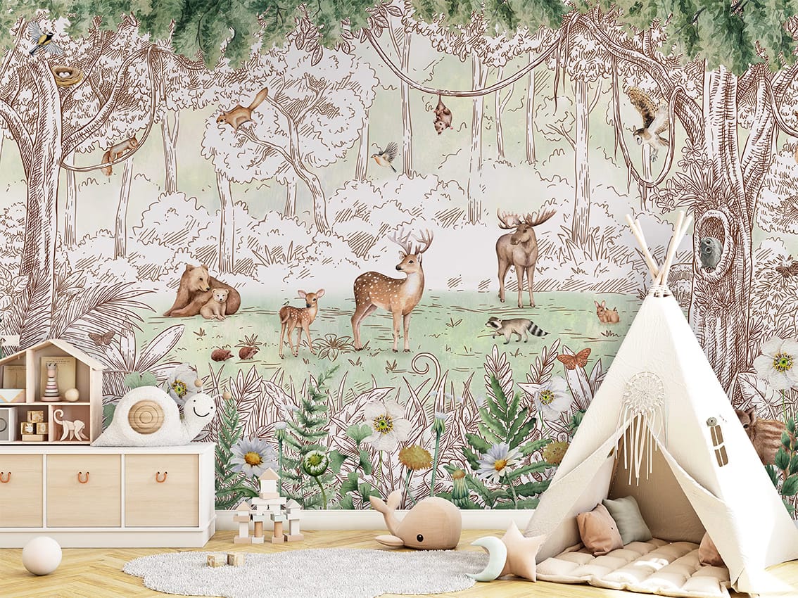 Forest Friends - Spring styled in a room