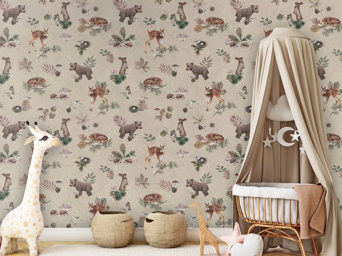Forest Gathering - Beige styled in a room