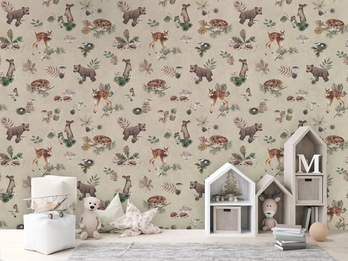 Forest Gathering - Beige styled in a room