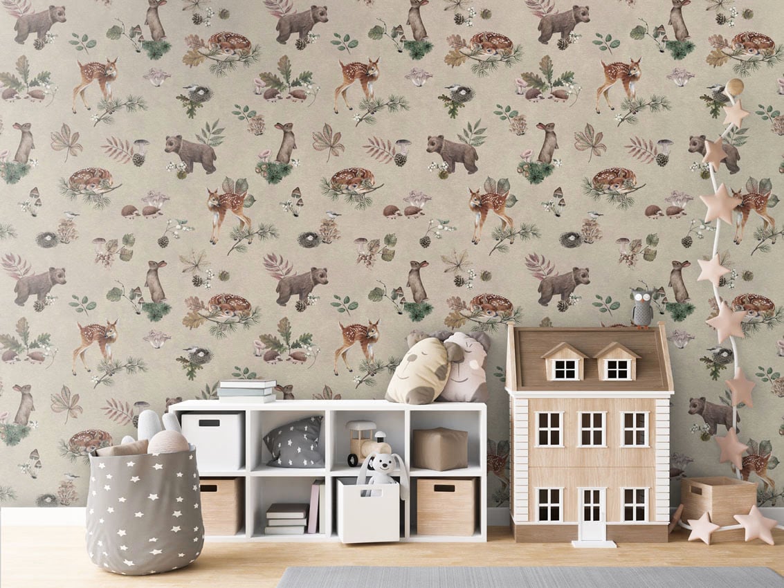 Forest Gathering - Beige styled in a room