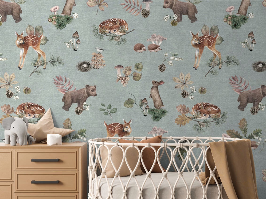 Forest Gathering - Blue styled in a room