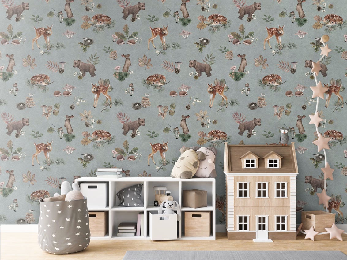Forest Gathering - Blue styled in a room