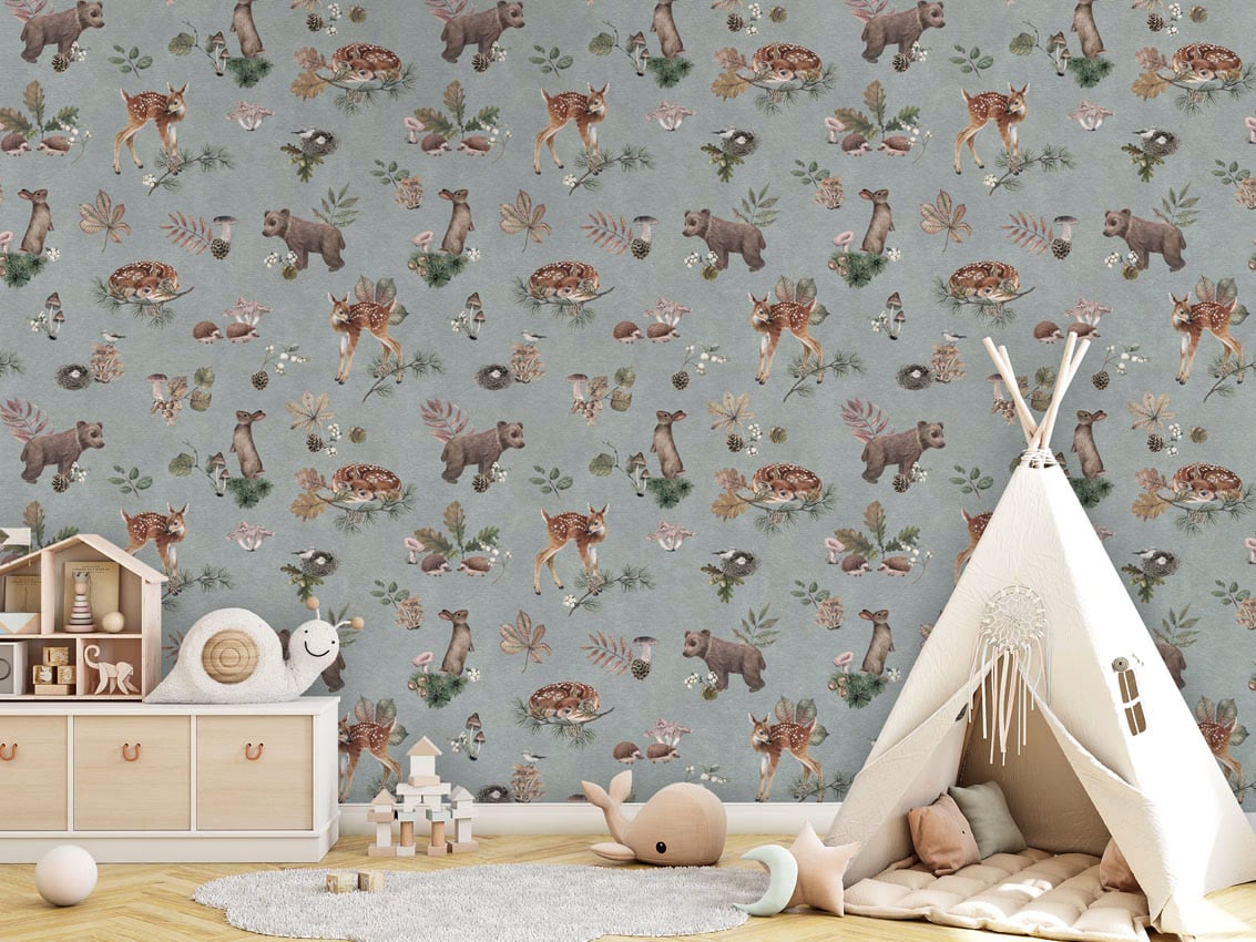 Forest Gathering - Blue styled in a room