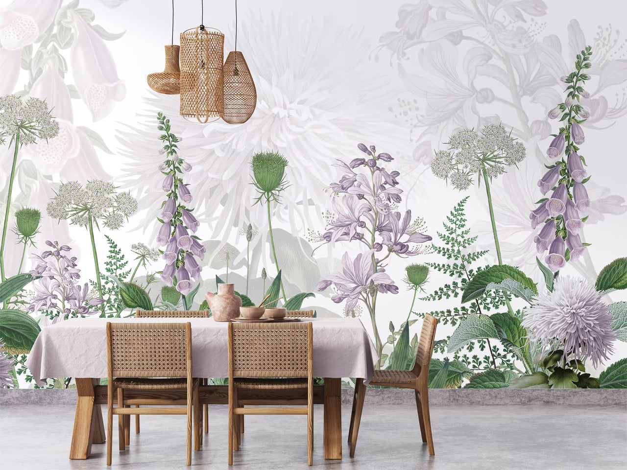 Foxglove Flowers styled in a room