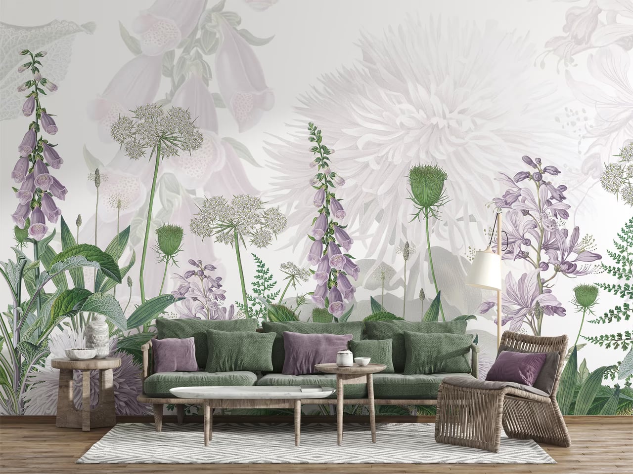 Foxglove Flowers styled in a room
