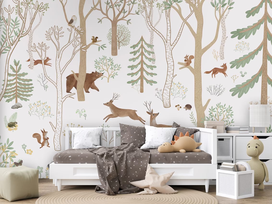 Frisky Forest - green styled in a room