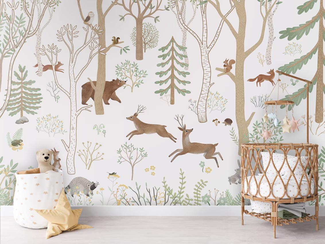 Frisky Forest - green styled in a room