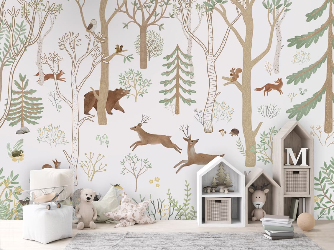 Frisky Forest - green styled in a room