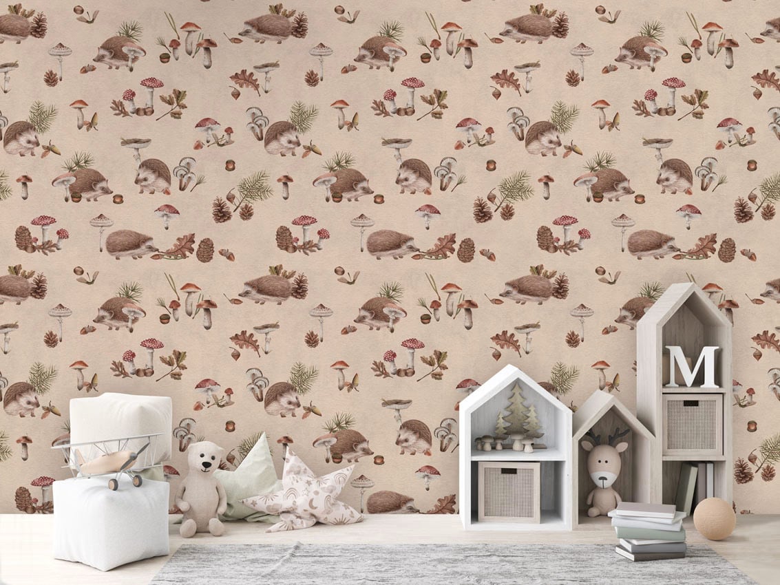 Happy Hedgehog - Beige styled in a room