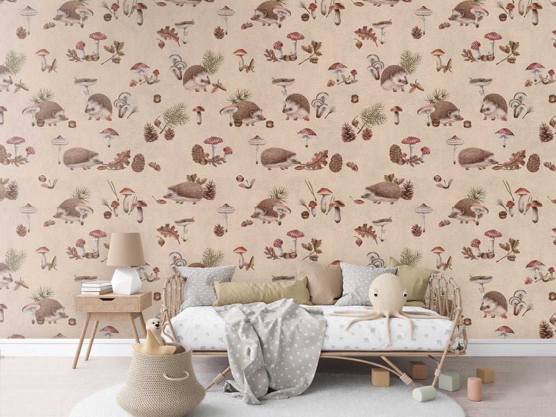 Happy Hedgehog - Beige styled in a room