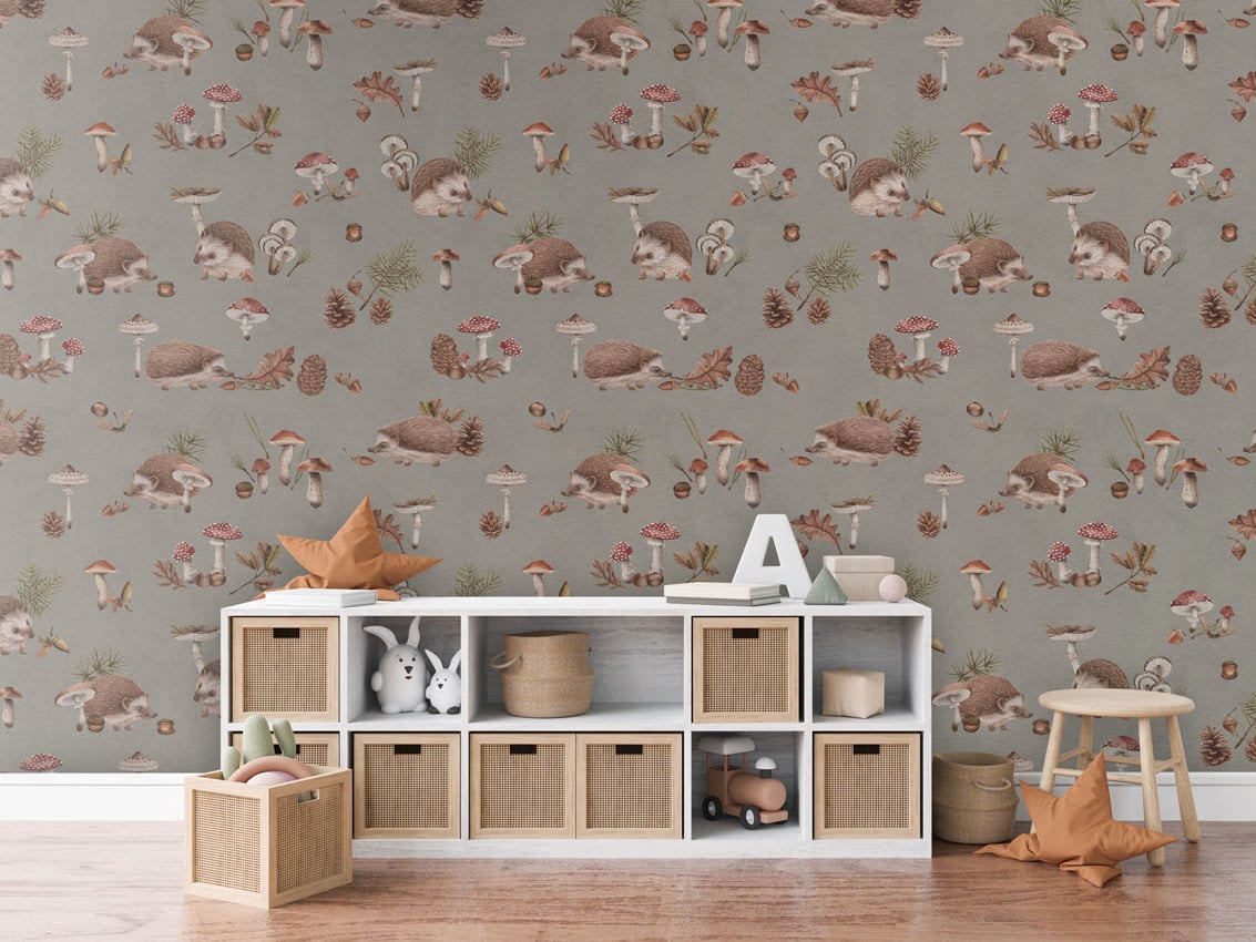 Happy Hedgehog - Taupe styled in a room