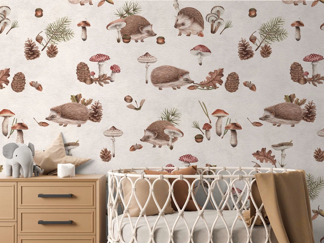 Happy Hedgehog - White styled in a room