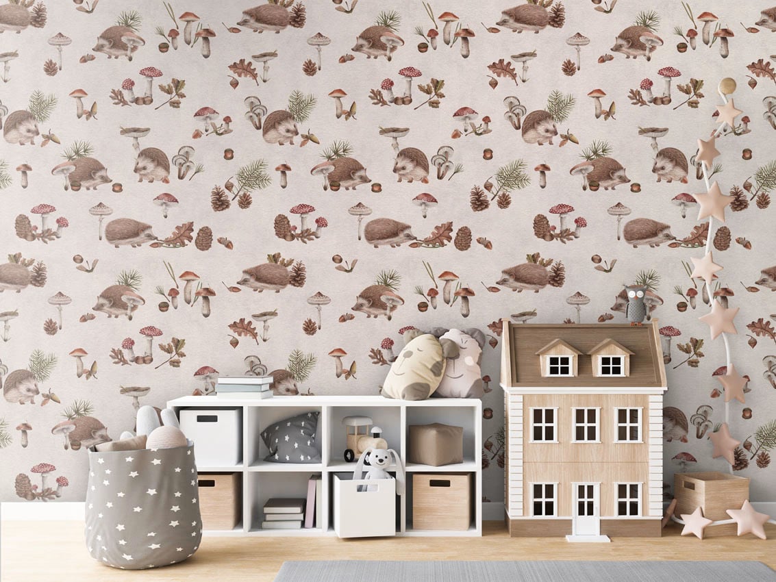 Happy Hedgehog - White styled in a room