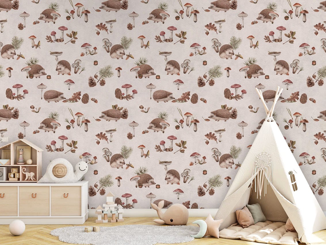 Happy Hedgehog - White styled in a room