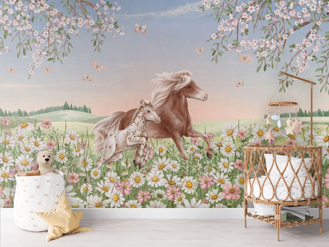 Happy Horses styled in a room