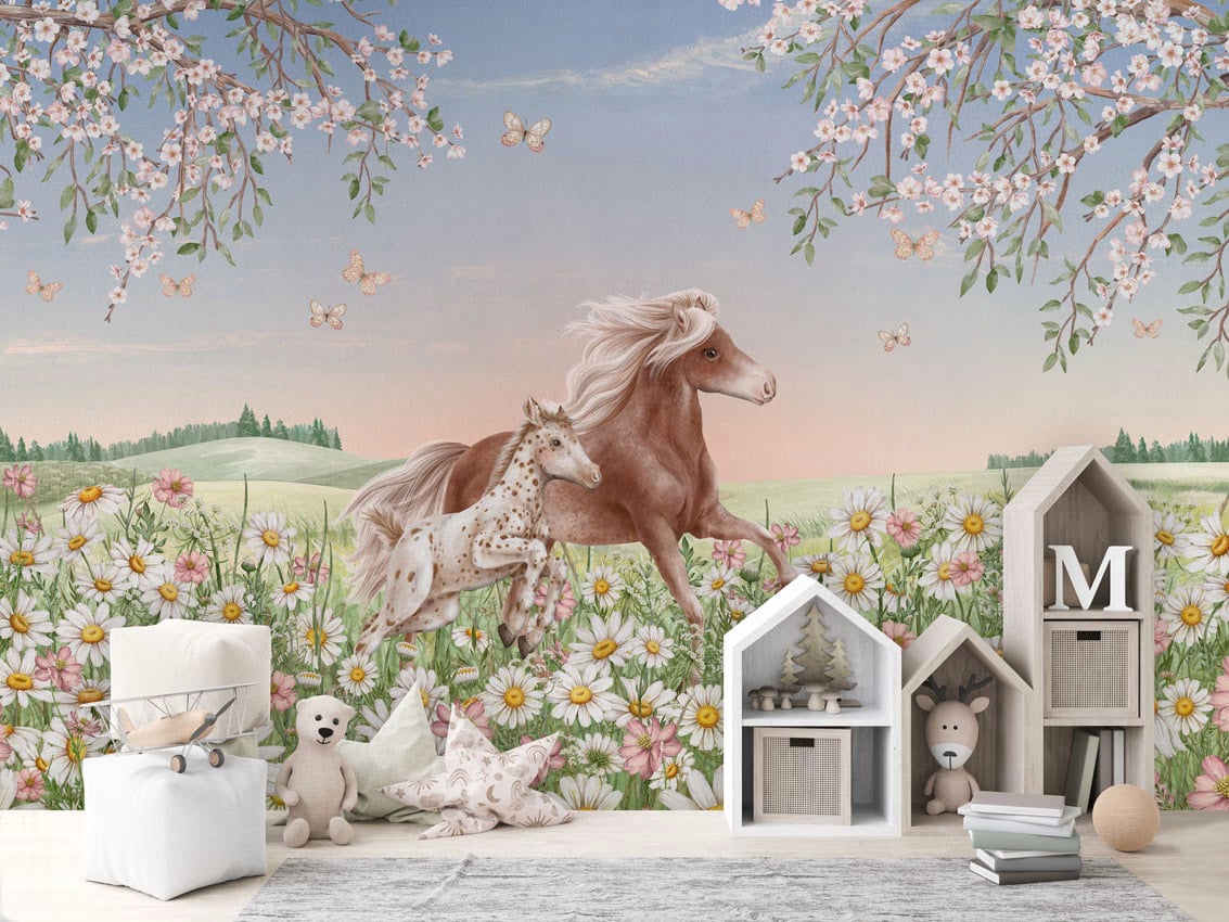 Happy Horses styled in a room
