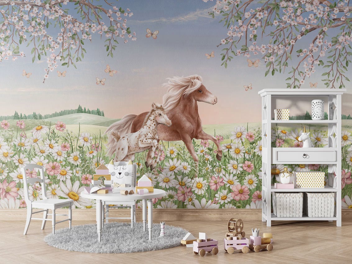 Happy Horses styled in a room