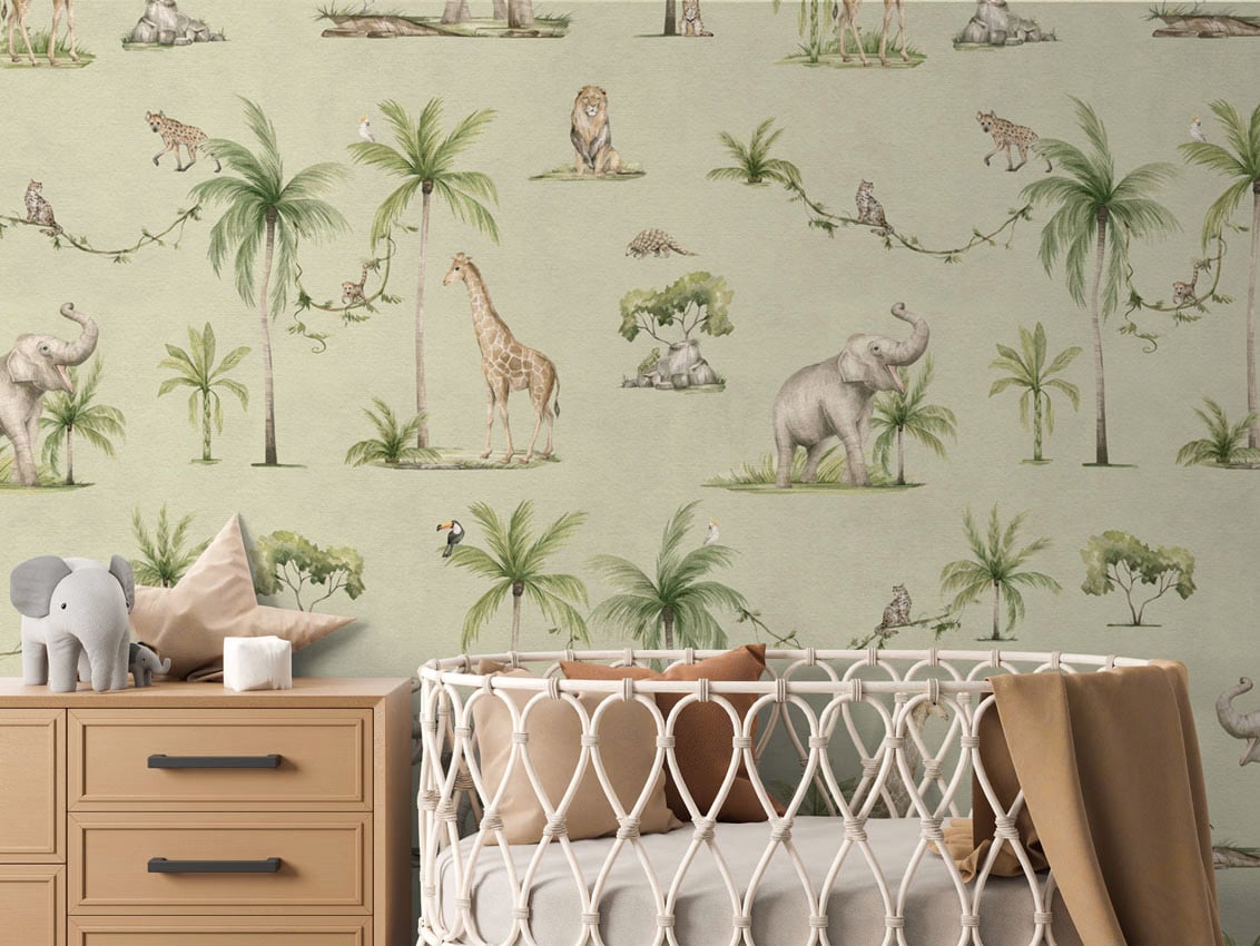 Joyful Jungle - Green styled in a room
