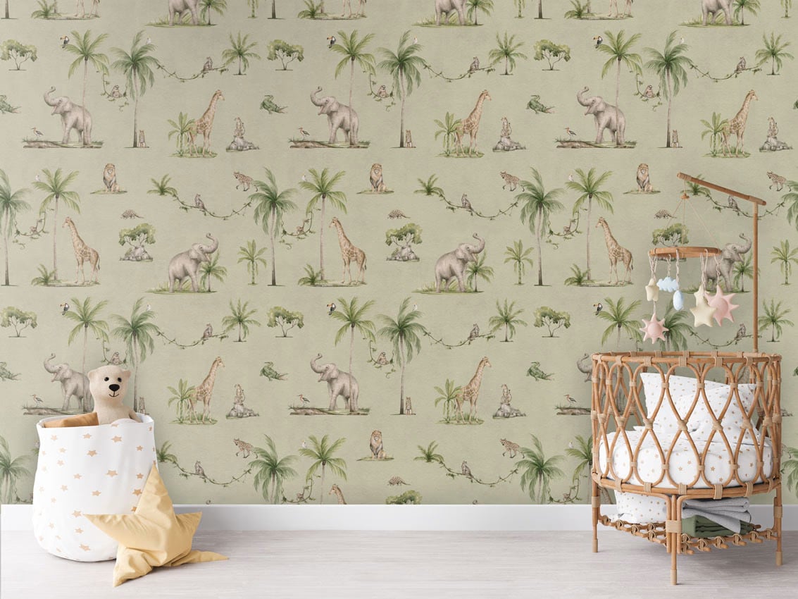 Joyful Jungle - Green styled in a room