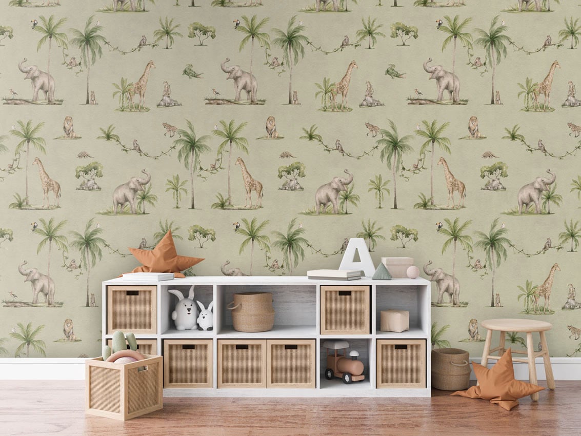 Joyful Jungle - Green styled in a room