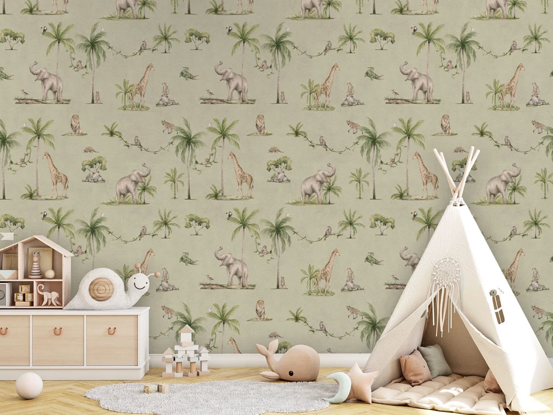 Joyful Jungle - Green styled in a room