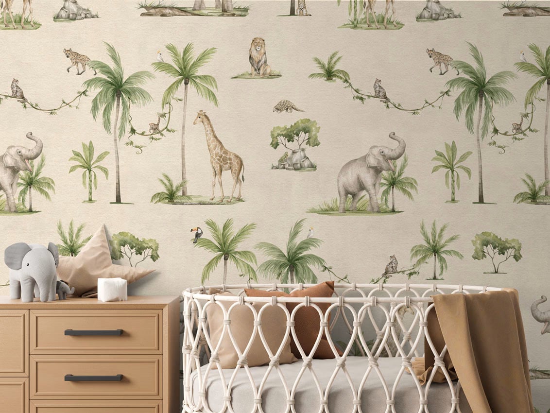 Joyful Jungle - Sand styled in a room