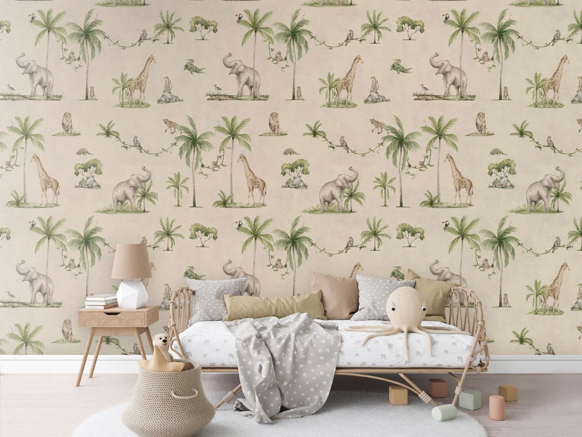 Joyful Jungle - Sand styled in a room