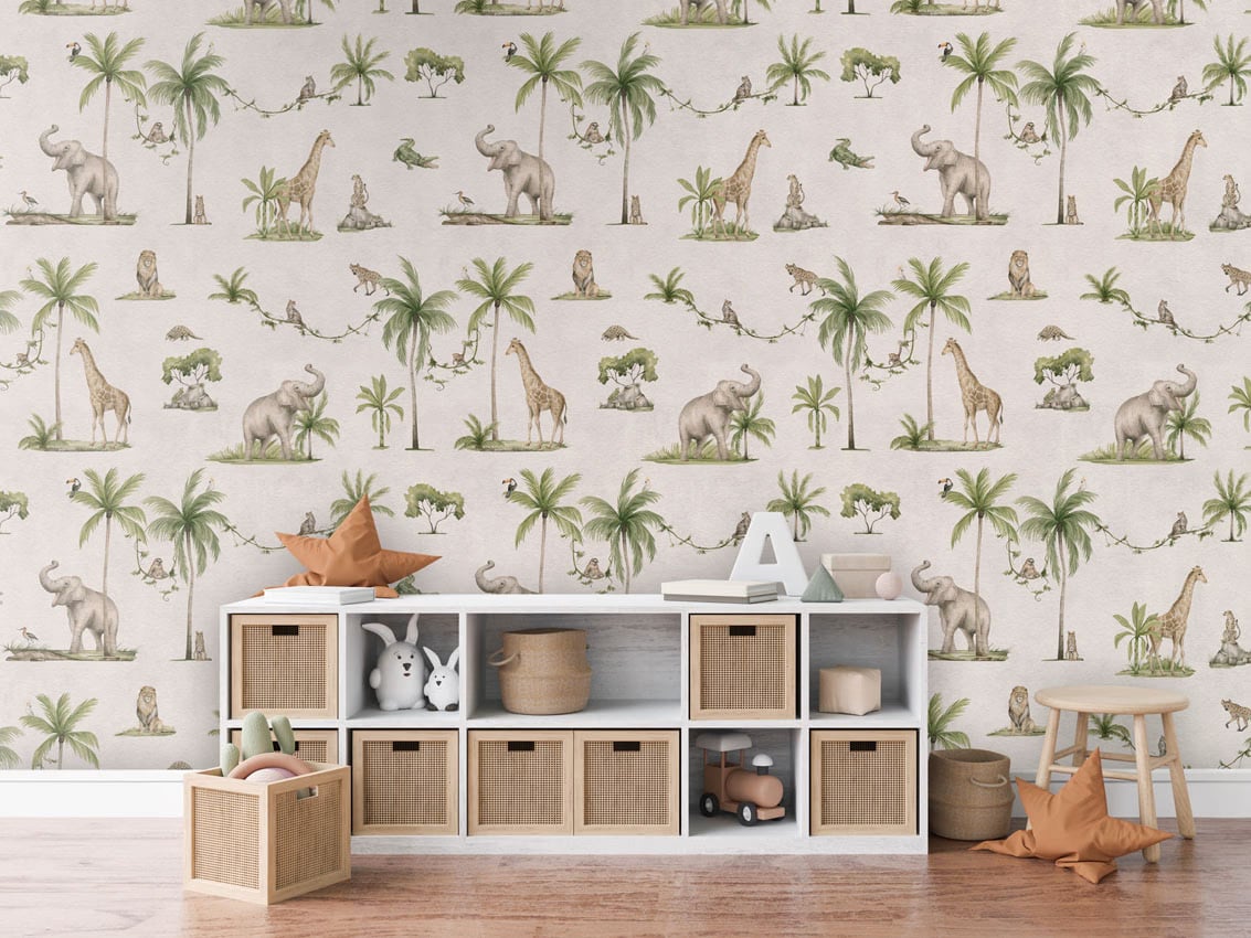 Joyful Jungle - White styled in a room