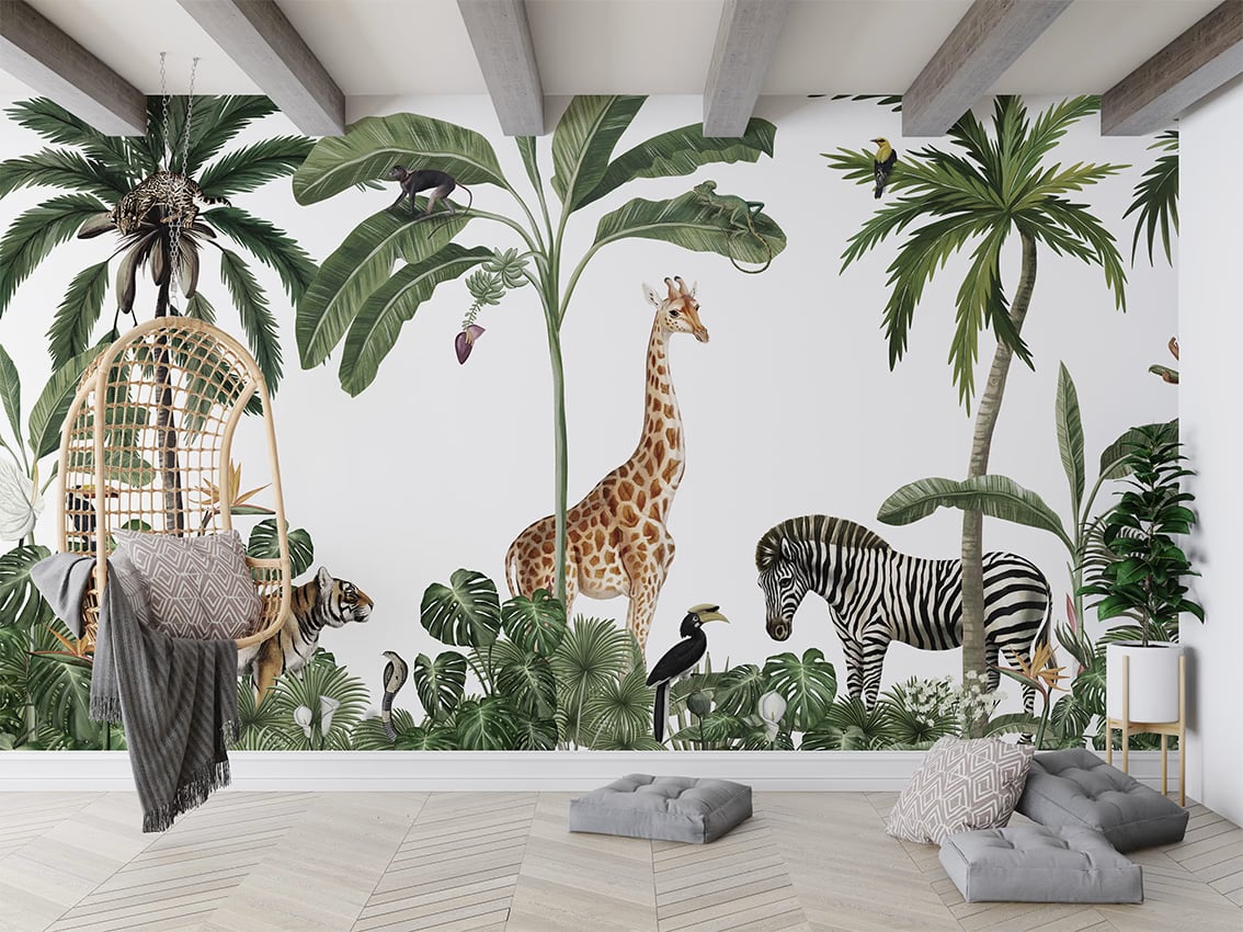 Jungle Jive - White styled in a room
