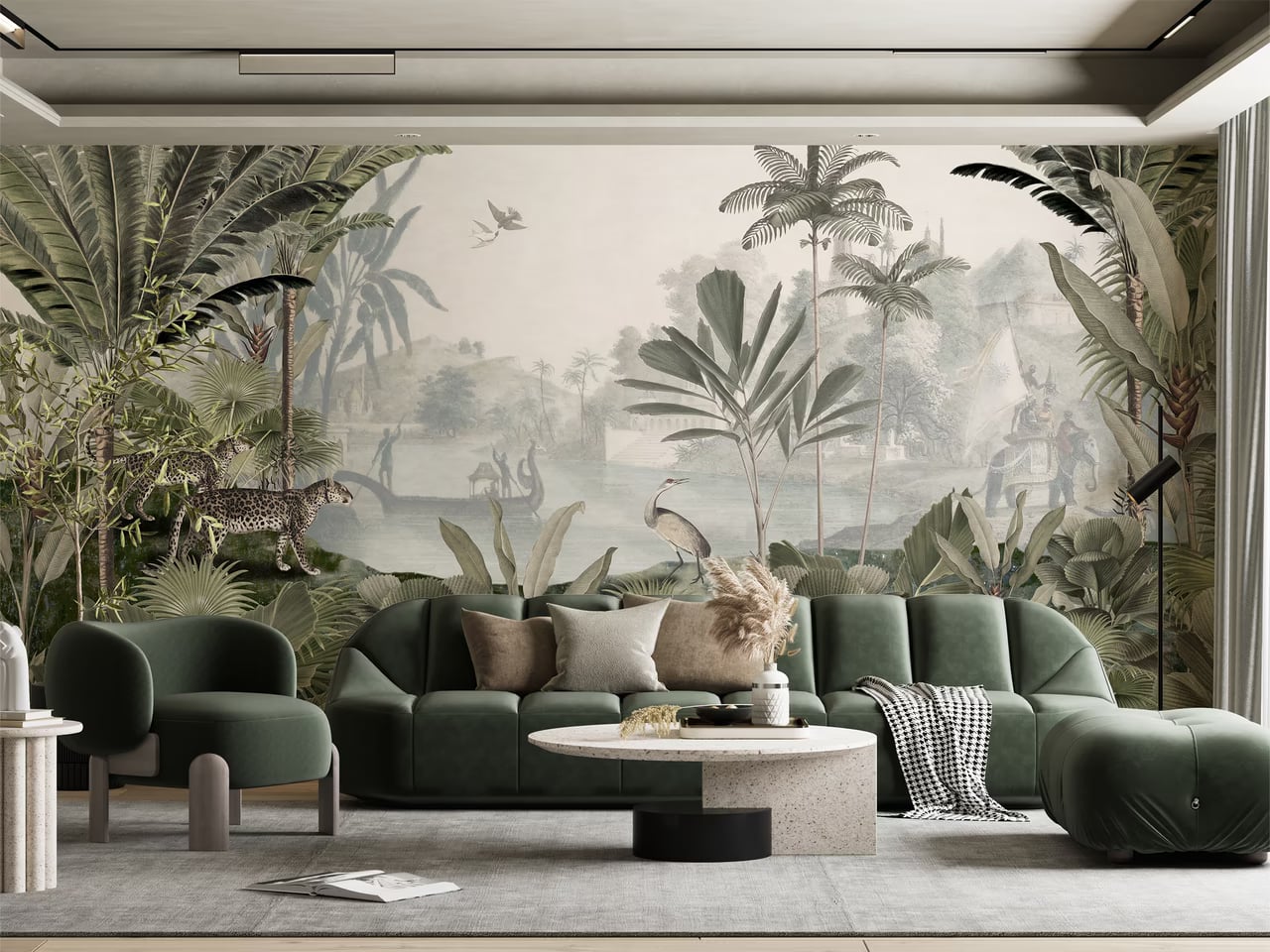 Leopard Landscape — Green styled in a room