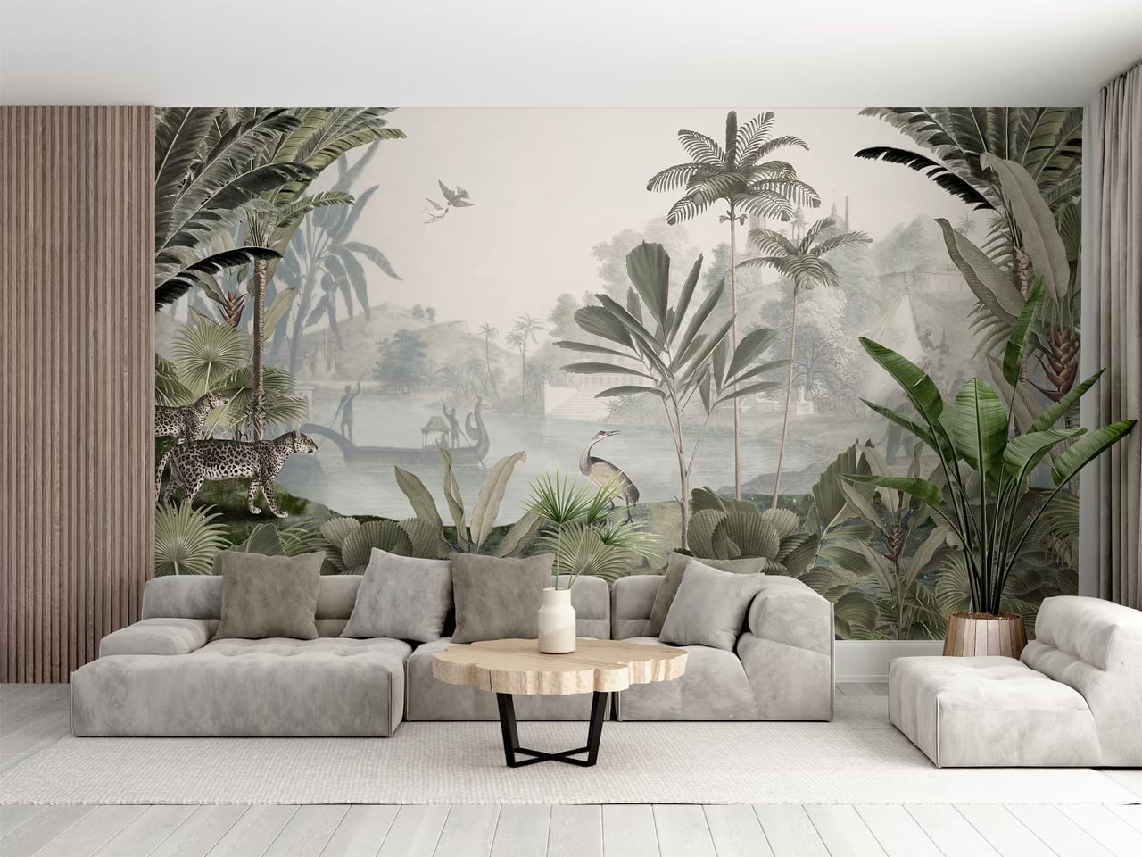 Leopard Landscape — Green styled in a room