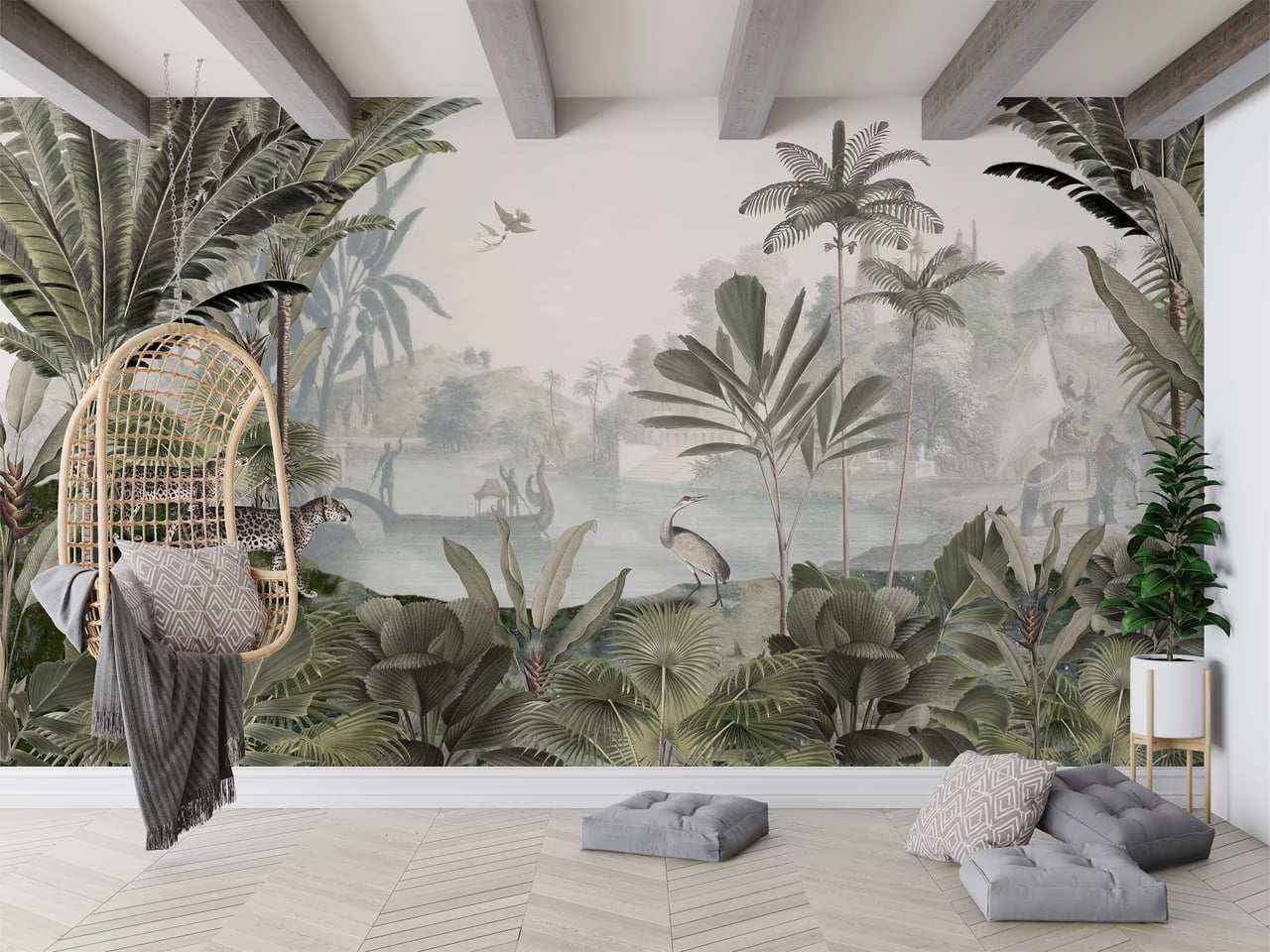 Leopard Landscape — Green styled in a room