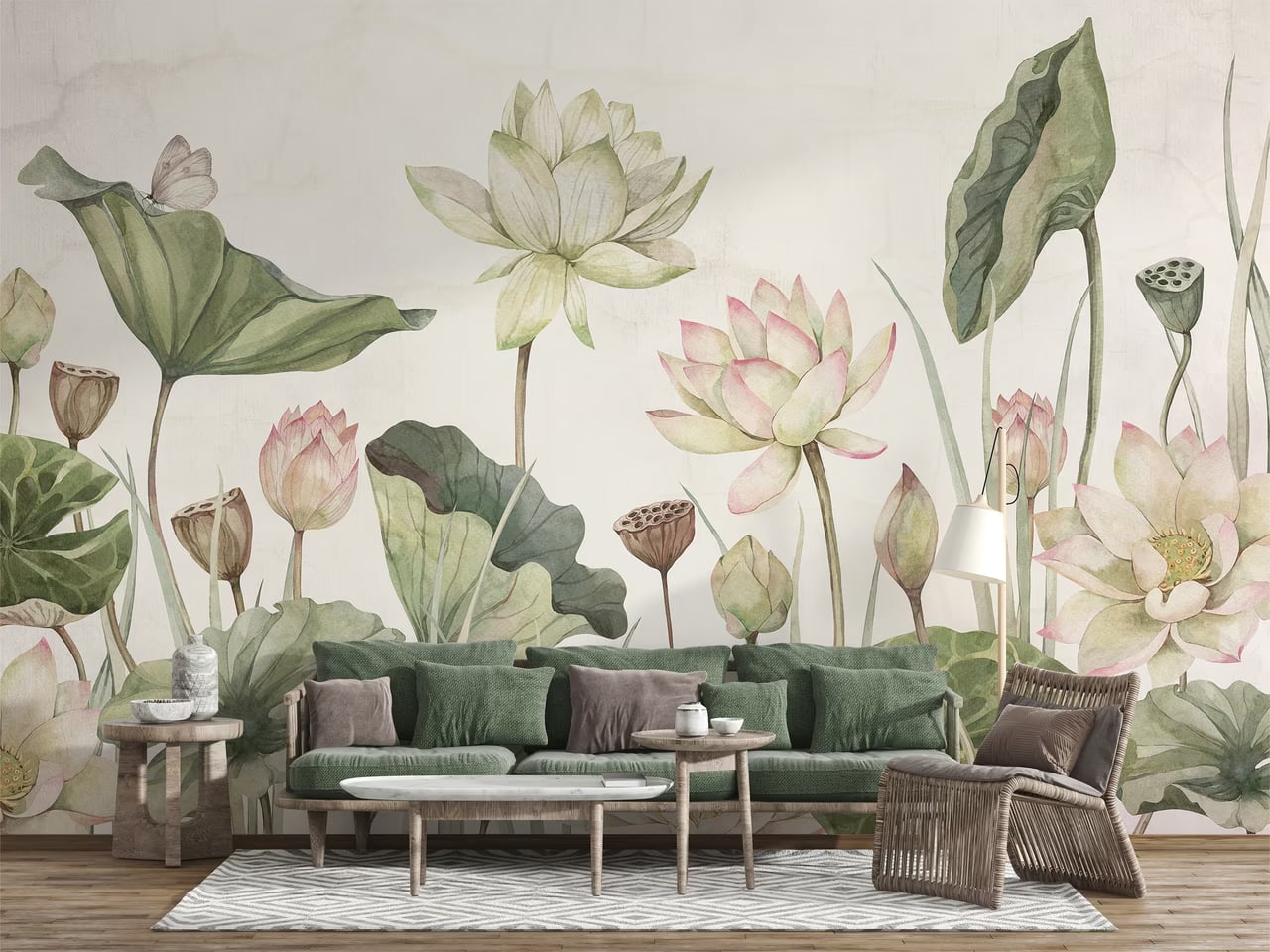 Lovely Water Lilies styled in a room