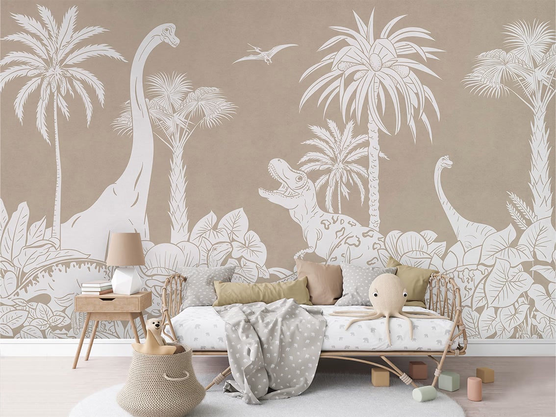 Monochrome Dino - Brown styled in a room
