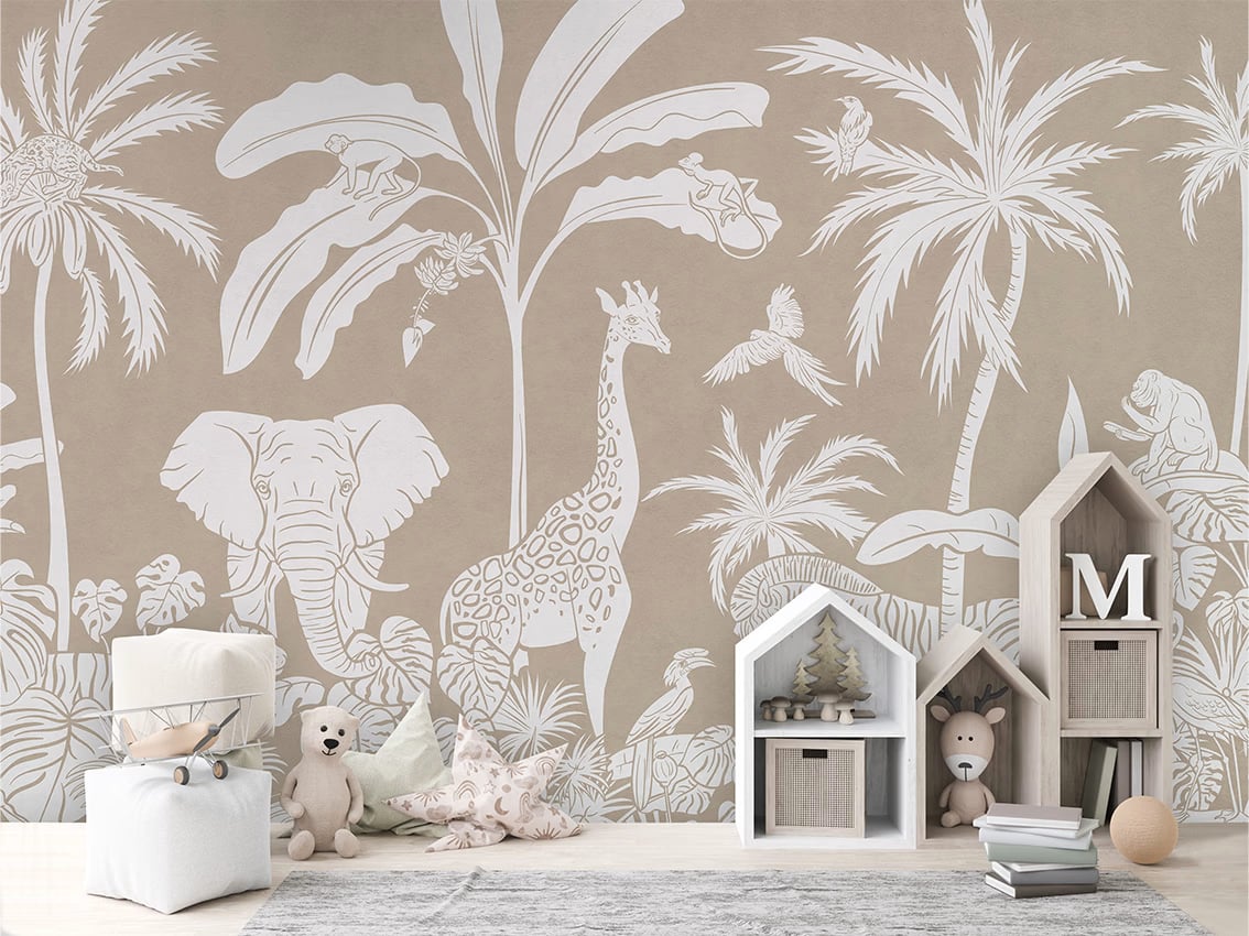 Monochrome Jungle - Brown styled in a room