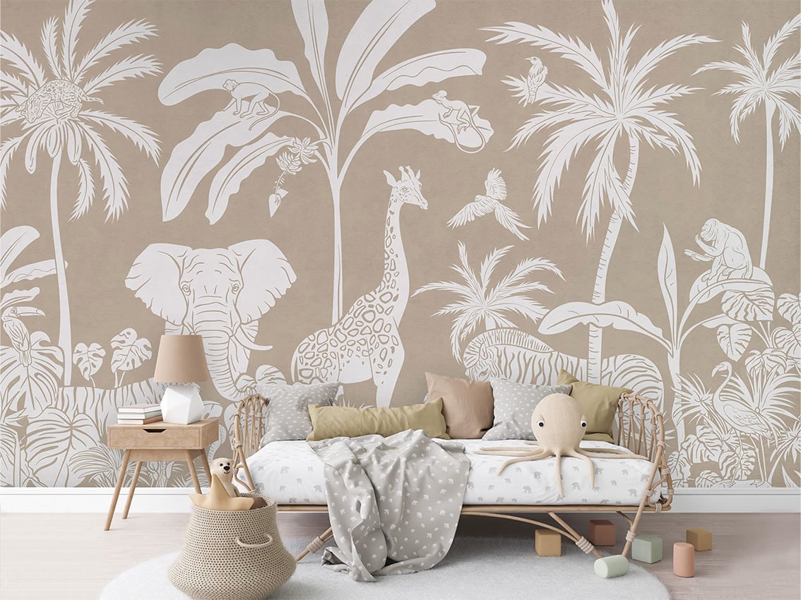 Monochrome Jungle - Brown styled in a room