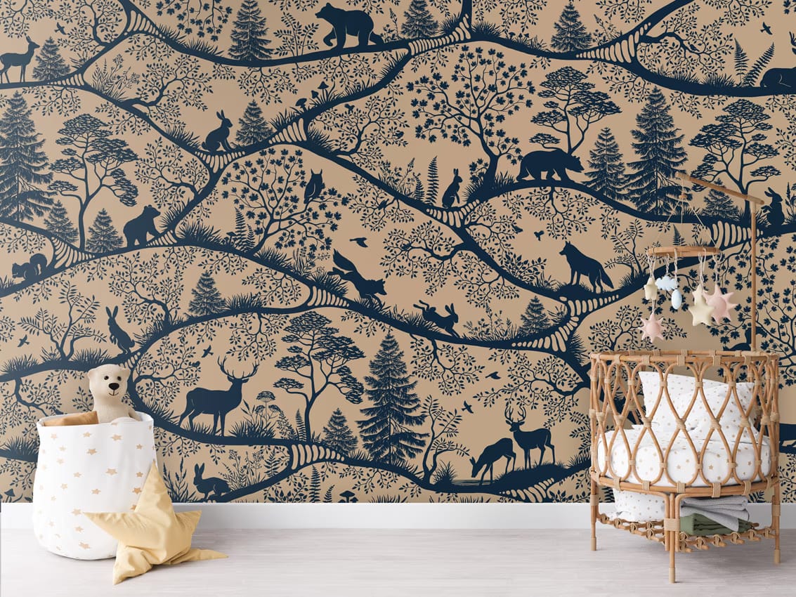 Nordic Nature - beige blue styled in a room