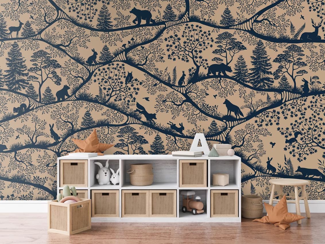 Nordic Nature - beige blue styled in a room