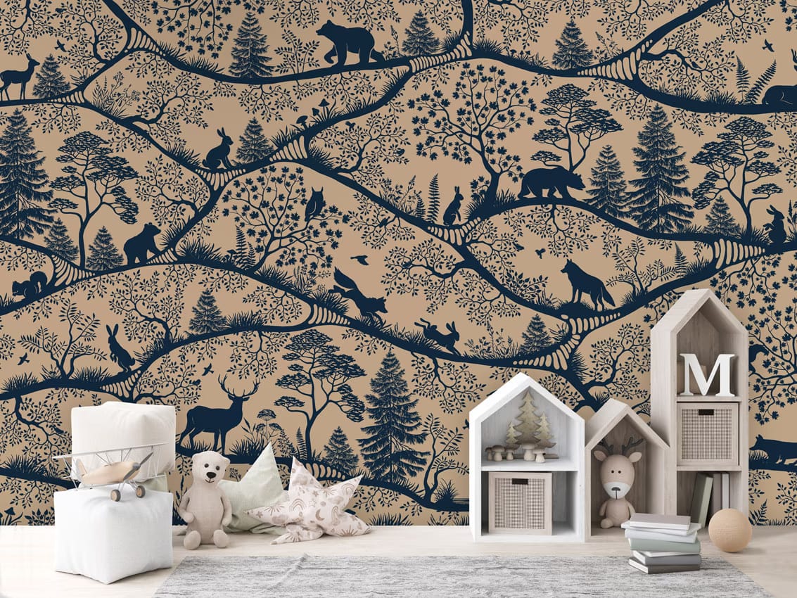 Nordic Nature - beige blue styled in a room