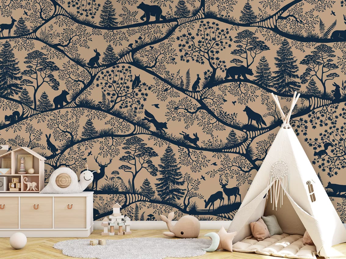 Nordic Nature - beige blue styled in a room