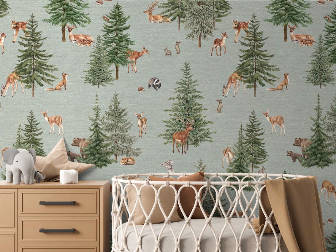 Pine Forest - Blue styled in a room