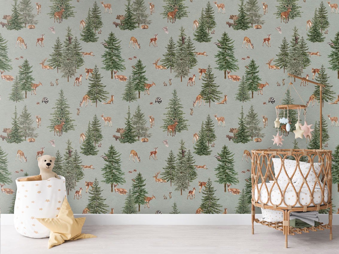 Pine Forest - Blue styled in a room