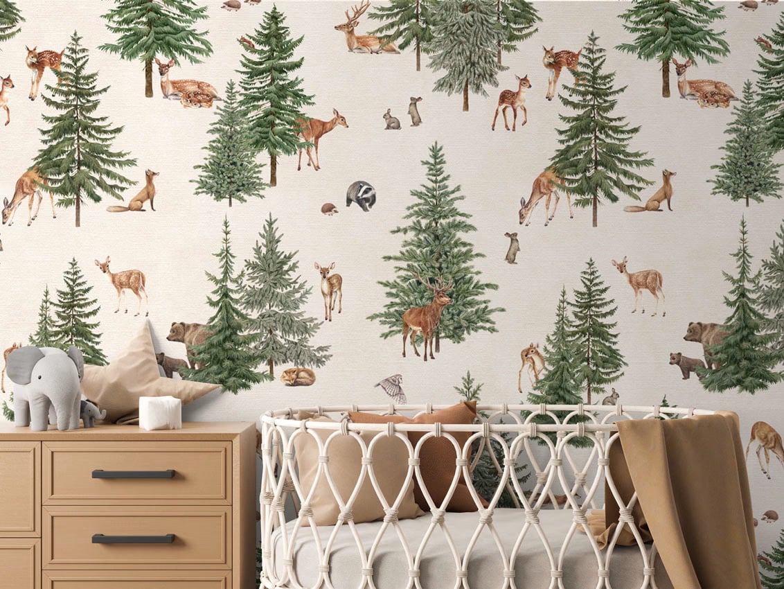 Pine Forest - White styled in a room