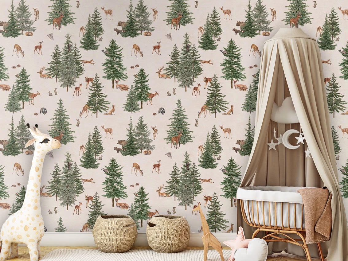Pine Forest - White styled in a room