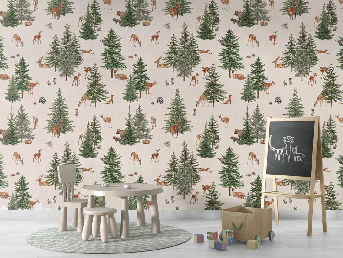 Pine Forest - White styled in a room
