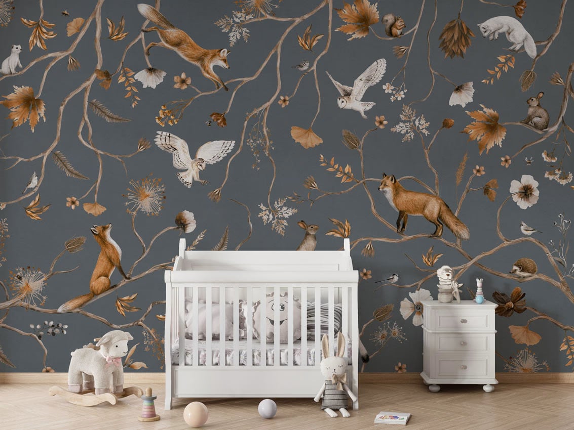 Playful Forest - Blue styled in a room